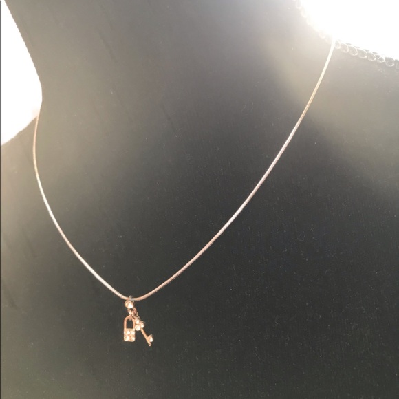 Lock and Key Silver Necklace - Picture 7 of 7